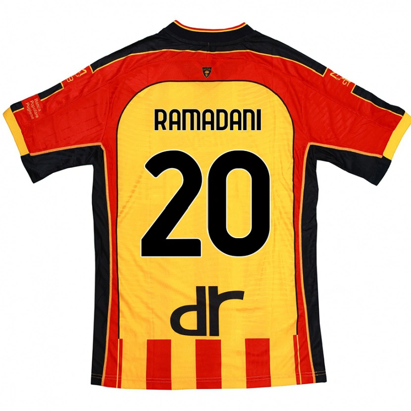 Danxen Kvinnor Ylber Ramadani #20 Gul Röd Hemmatröja Matchtröjor 2024/25 Tröjor T-Tröja