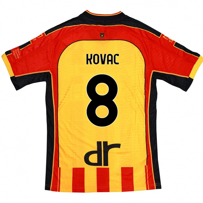 Danxen Kvinnor Niko Kovac #8 Gul Röd Hemmatröja Matchtröjor 2024/25 Tröjor T-Tröja