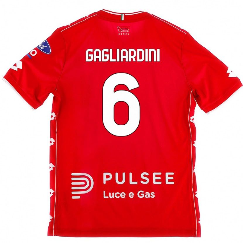 Danxen Kvinnor Roberto Gagliardini #6 Röd Vit Hemmatröja Matchtröjor 2024/25 Tröjor T-Tröja