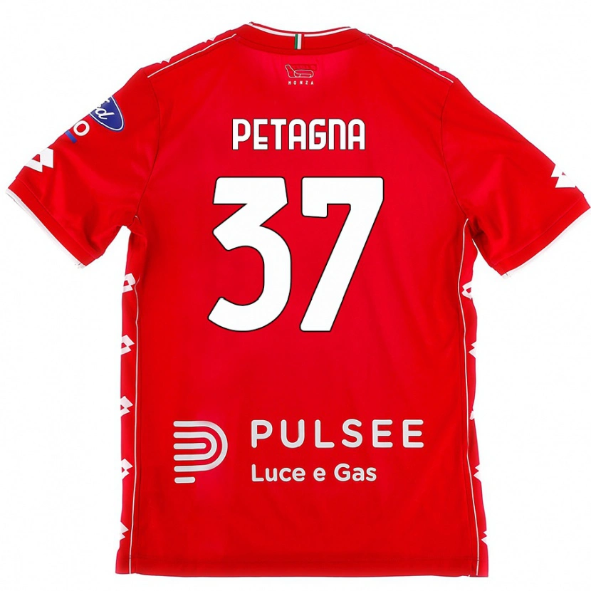 Danxen Kvinnor Andrea Petagna #37 Röd Vit Hemmatröja Matchtröjor 2024/25 Tröjor T-Tröja