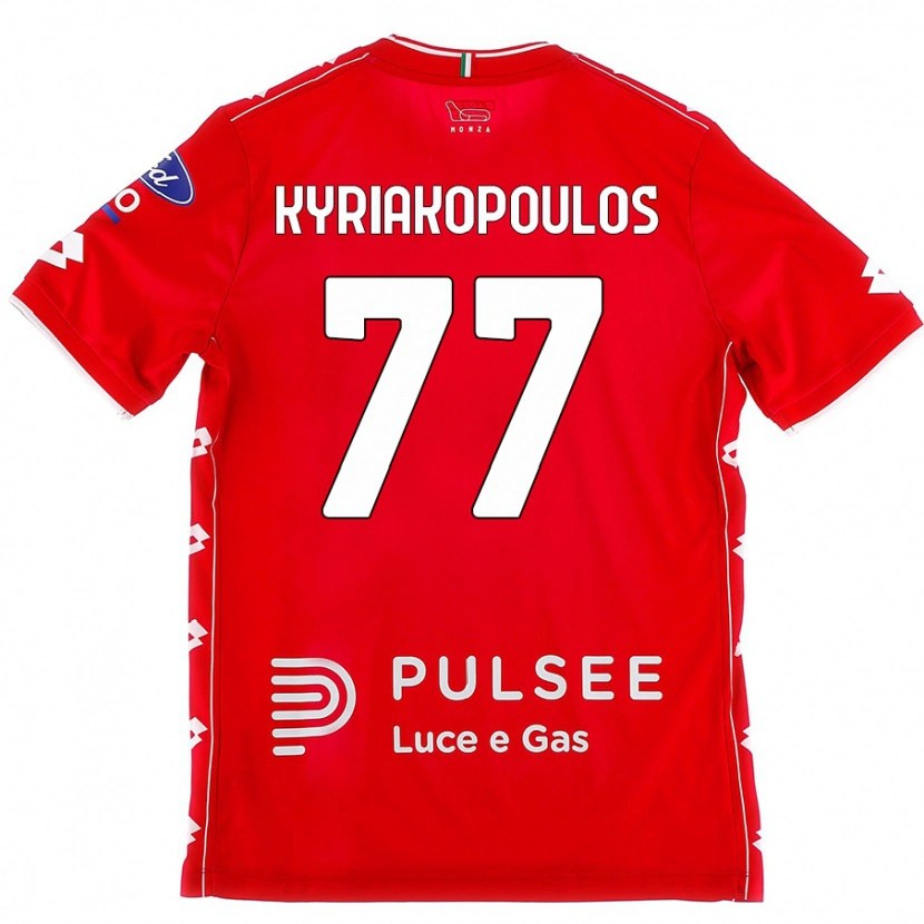 Danxen Kvinnor Georgios Kyriakopoulos #77 Röd Vit Hemmatröja Matchtröjor 2024/25 Tröjor T-Tröja