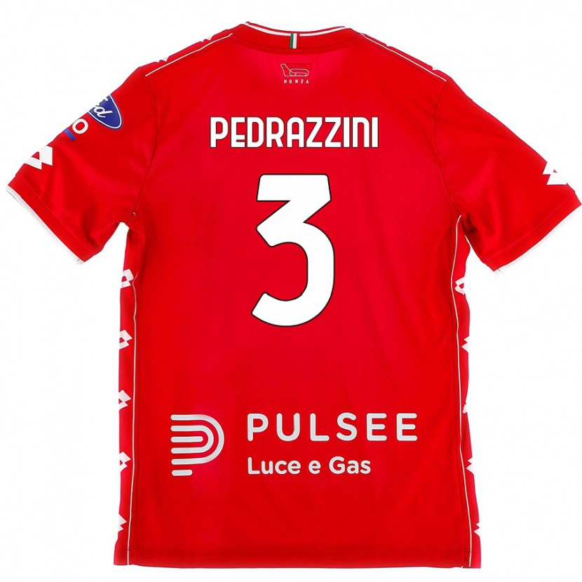 Danxen Kvinnor Carlo Pedrazzini #3 Röd Vit Hemmatröja Matchtröjor 2024/25 Tröjor T-Tröja