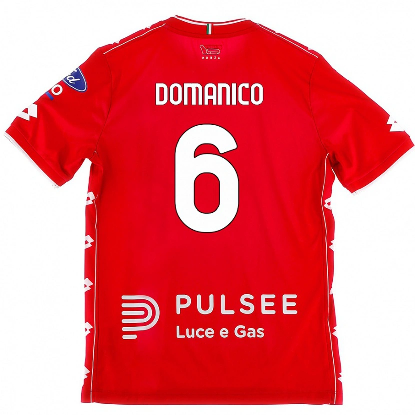 Danxen Kvinnor Saverio Domanico #6 Röd Vit Hemmatröja Matchtröjor 2024/25 Tröjor T-Tröja