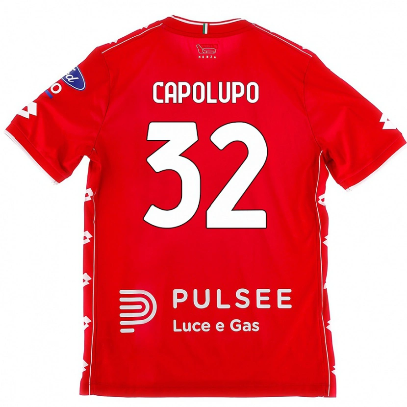 Danxen Kvinnor Samuele Capolupo #32 Röd Vit Hemmatröja Matchtröjor 2024/25 Tröjor T-Tröja