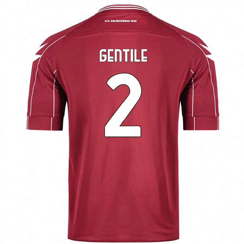 Danxen Kvinnor Davide Gentile #2 Bourgogne Hemmatröja Matchtröjor 2024/25 Tröjor T-Tröja