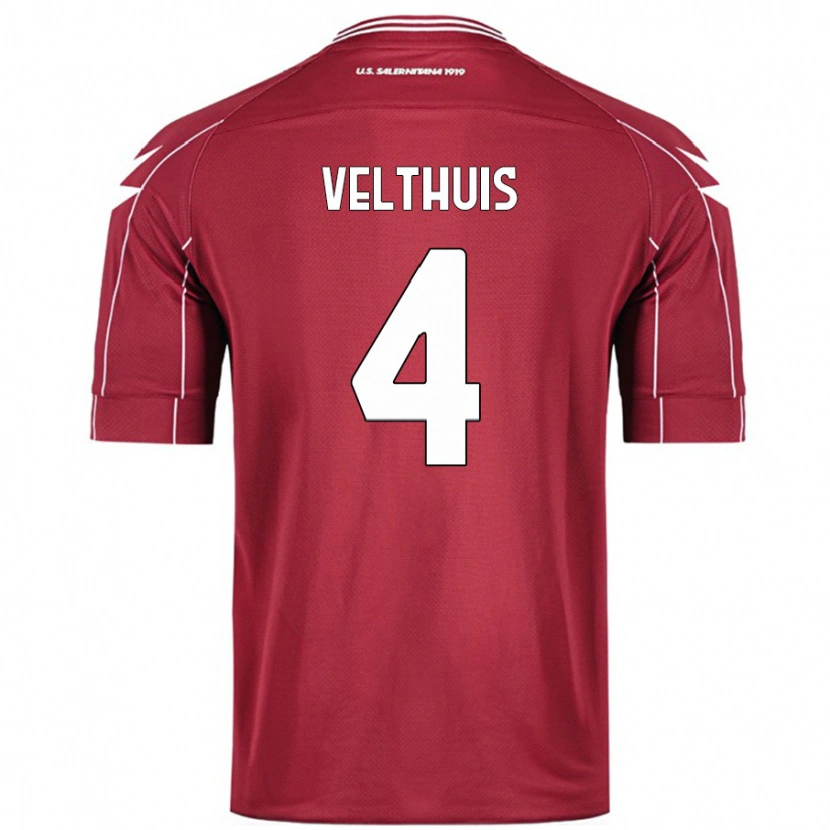 Danxen Kvinnor Tijs Velthuis #4 Bourgogne Hemmatröja Matchtröjor 2024/25 Tröjor T-Tröja