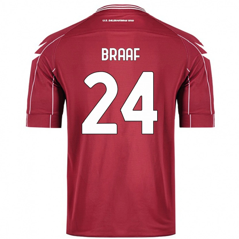 Danxen Kvinnor Jayden Braaf #24 Bourgogne Hemmatröja Matchtröjor 2024/25 Tröjor T-Tröja