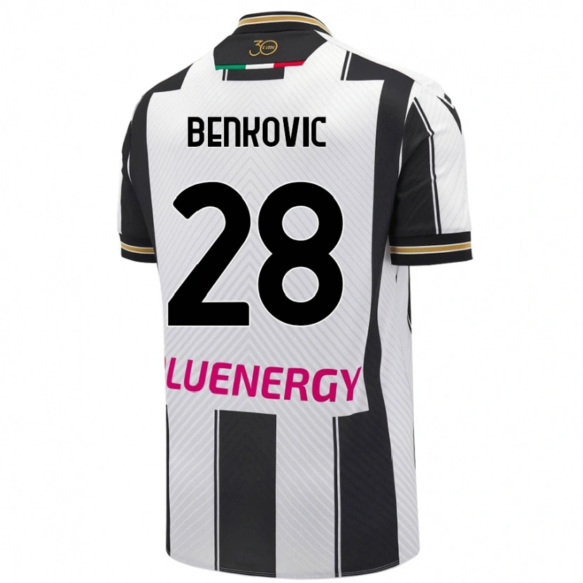 Danxen Kvinnor Filip Benkovic #28 Vit Svart Hemmatröja Matchtröjor 2024/25 Tröjor T-Tröja
