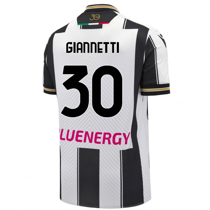 Danxen Kvinnor Lautaro Giannetti #30 Vit Svart Hemmatröja Matchtröjor 2024/25 Tröjor T-Tröja