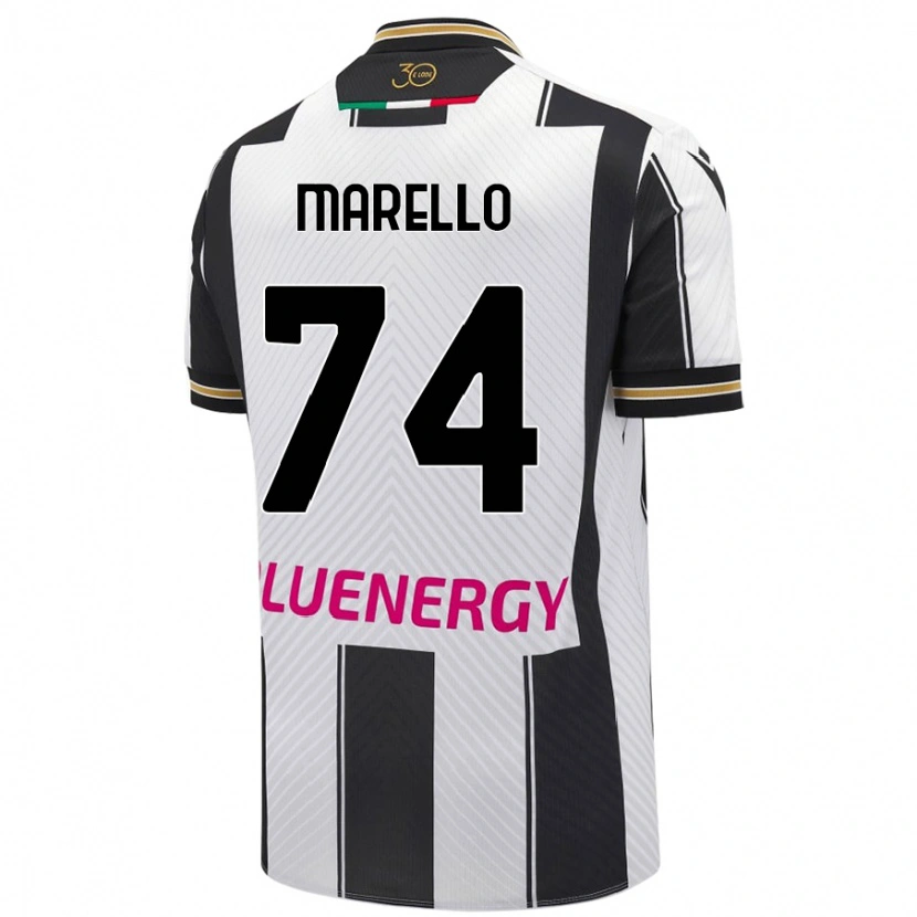 Danxen Kvinnor Mattia Marello #74 Vit Svart Hemmatröja Matchtröjor 2024/25 Tröjor T-Tröja