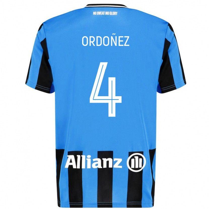 Danxen Kvinnor Joel Ordóñez #4 Himmelsblå Svart Hemmatröja Matchtröjor 2024/25 Tröjor T-Tröja