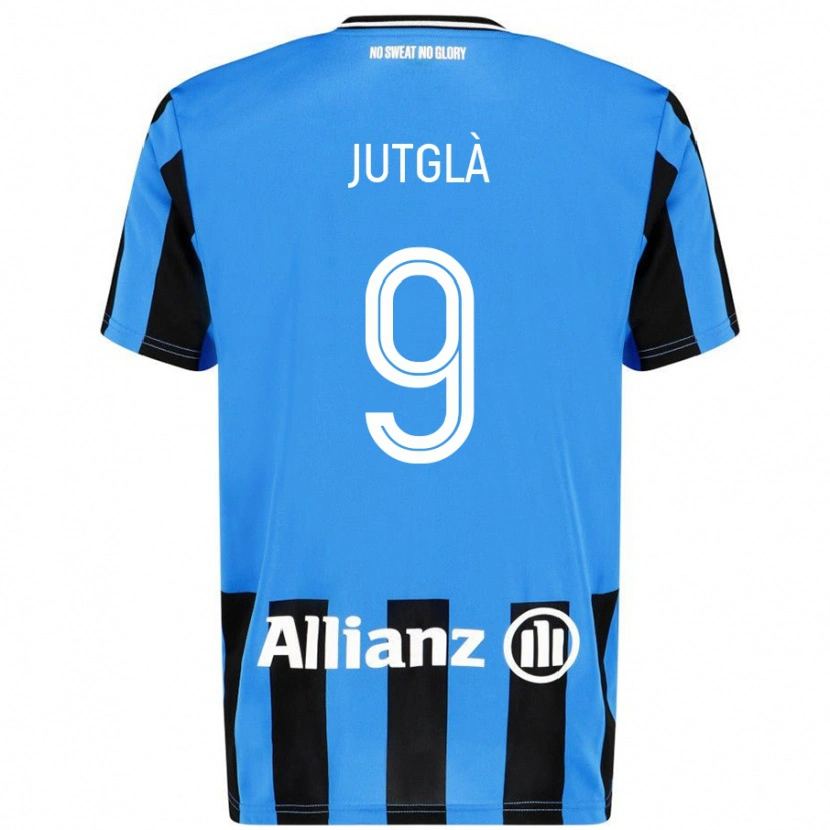 Danxen Kvinnor Ferran Jutglà #9 Himmelsblå Svart Hemmatröja Matchtröjor 2024/25 Tröjor T-Tröja