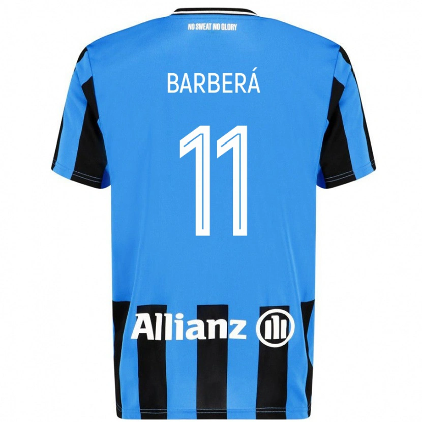 Danxen Kvinnor Víctor Barberá #11 Himmelsblå Svart Hemmatröja Matchtröjor 2024/25 Tröjor T-Tröja