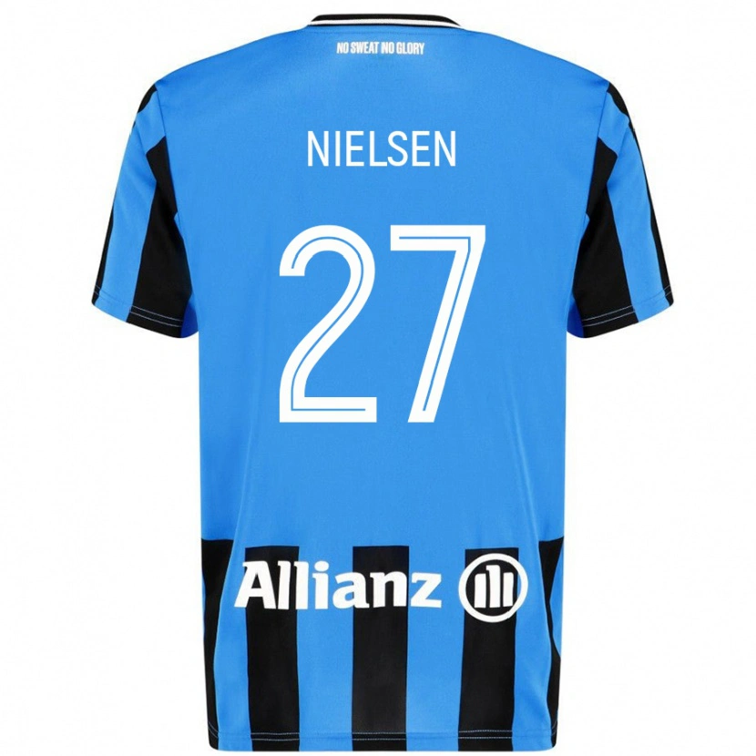 Danxen Kvinnor Casper Nielsen #27 Himmelsblå Svart Hemmatröja Matchtröjor 2024/25 Tröjor T-Tröja
