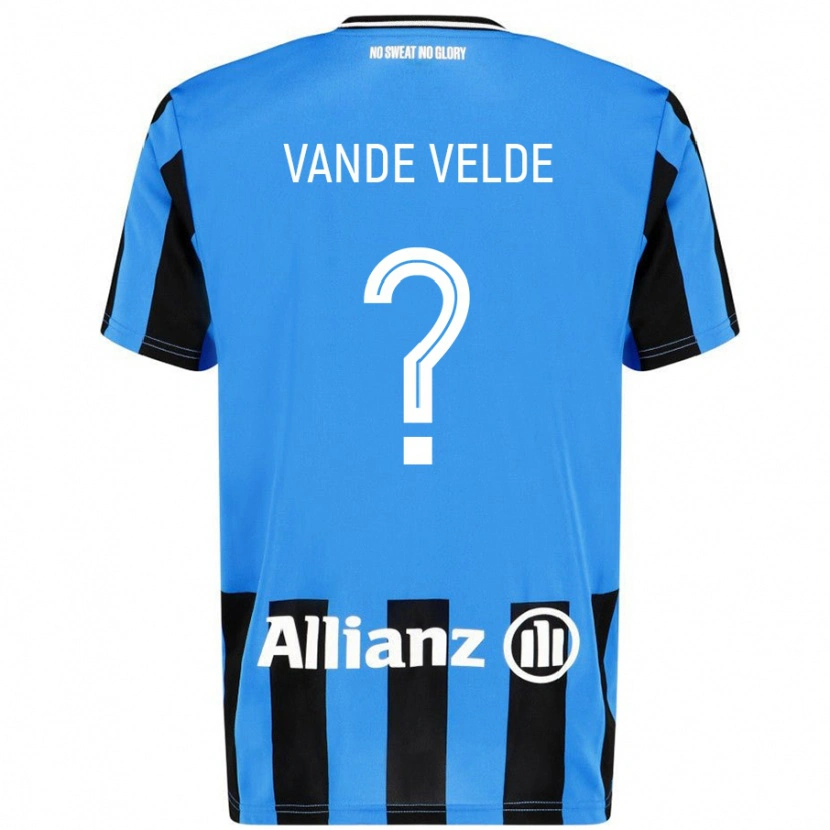 Danxen Kvinnor Chloé Vande Velde #0 Himmelsblå Svart Hemmatröja Matchtröjor 2024/25 Tröjor T-Tröja