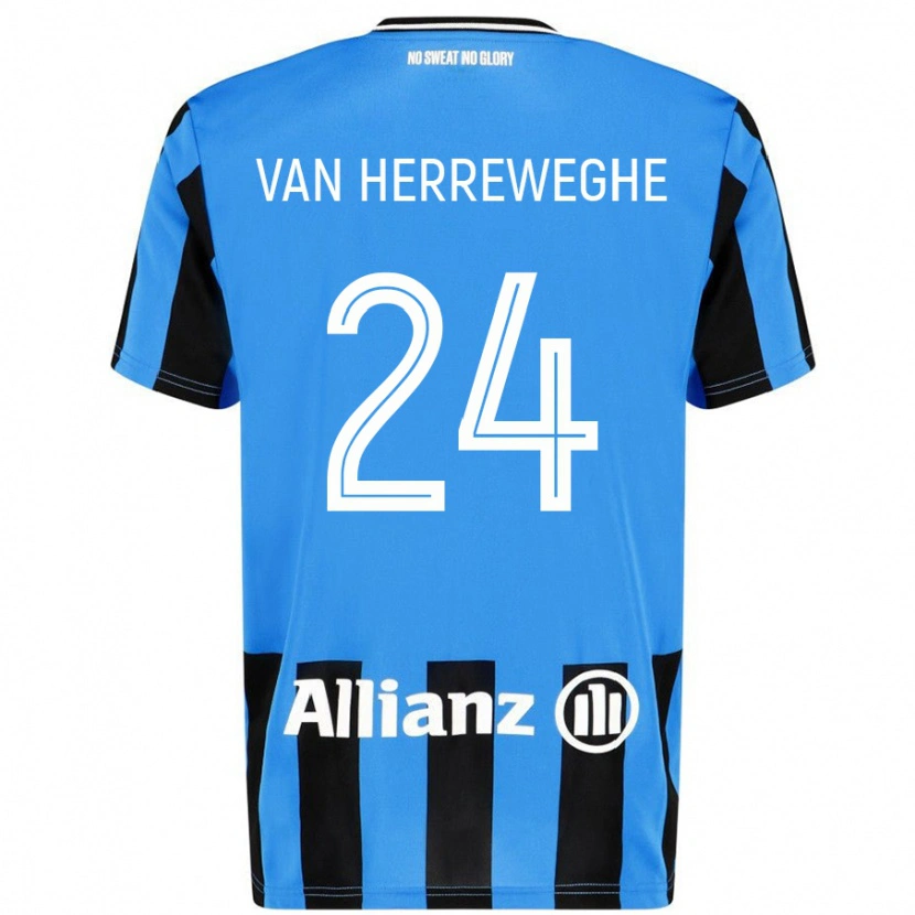 Danxen Kvinnor Febe Van Herreweghe #24 Himmelsblå Svart Hemmatröja Matchtröjor 2024/25 Tröjor T-Tröja