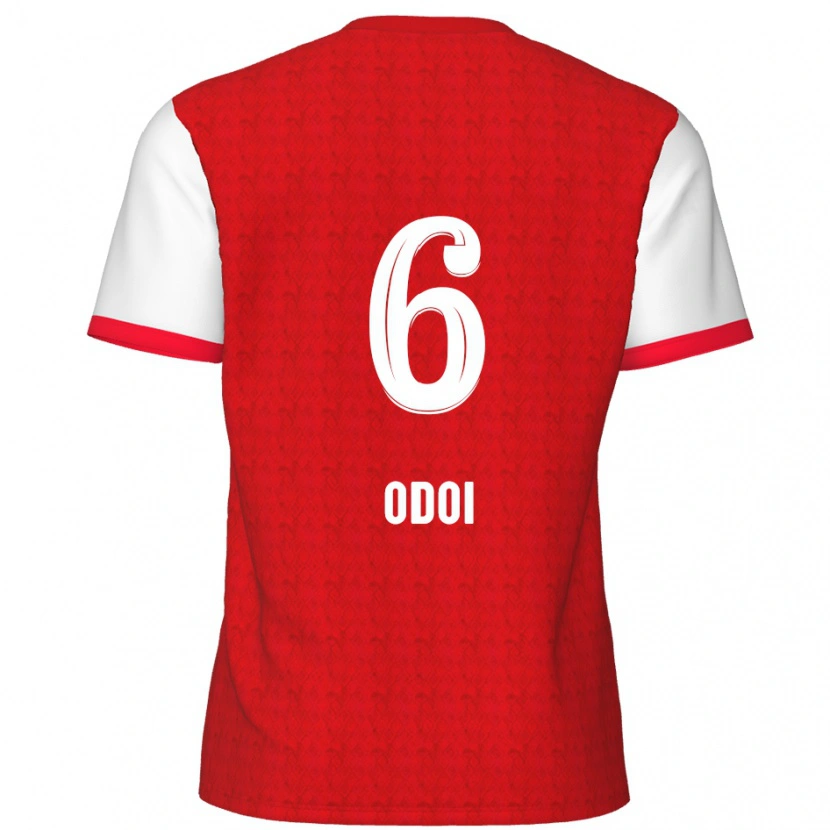 Danxen Kvinnor Denis Odoi #6 Röd Vit Hemmatröja Matchtröjor 2024/25 Tröjor T-Tröja