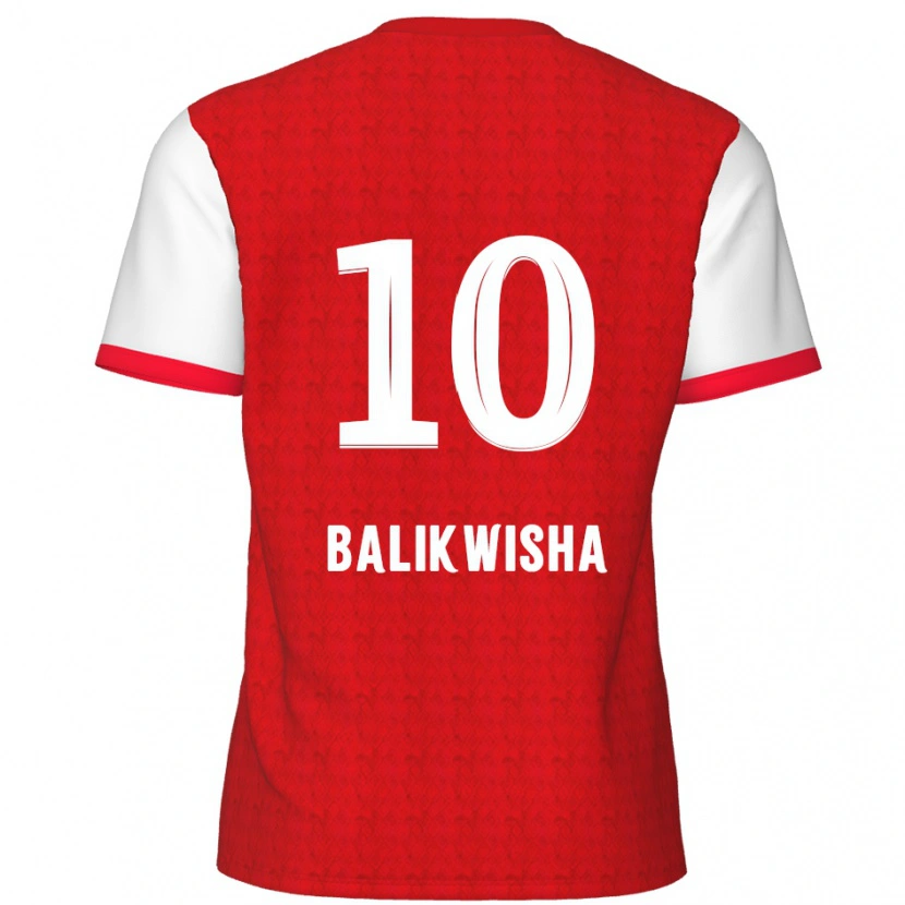 Danxen Kvinnor Michel-Ange Balikwisha #10 Röd Vit Hemmatröja Matchtröjor 2024/25 Tröjor T-Tröja