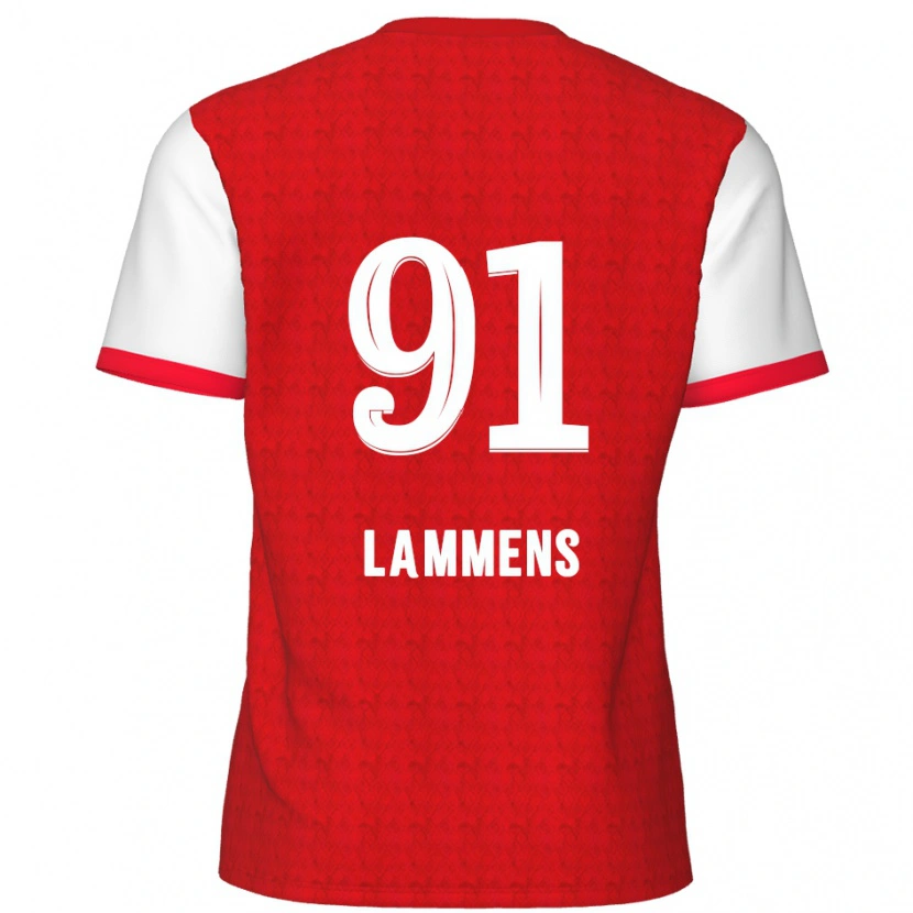 Danxen Kvinnor Senne Lammens #91 Röd Vit Hemmatröja Matchtröjor 2024/25 Tröjor T-Tröja