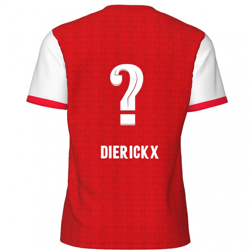 Danxen Kvinnor Xander Dierickx #0 Röd Vit Hemmatröja Matchtröjor 2024/25 Tröjor T-Tröja