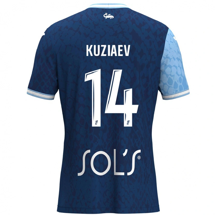 Danxen Kvinnor Daler Kuzyaev #14 Himmelsblå Mörkblå Hemmatröja Matchtröjor 2024/25 Tröjor T-Tröja
