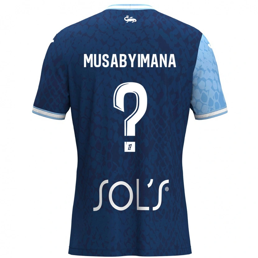 Danxen Kvinnor Thierry Musabyimana #0 Himmelsblå Mörkblå Hemmatröja Matchtröjor 2024/25 Tröjor T-Tröja