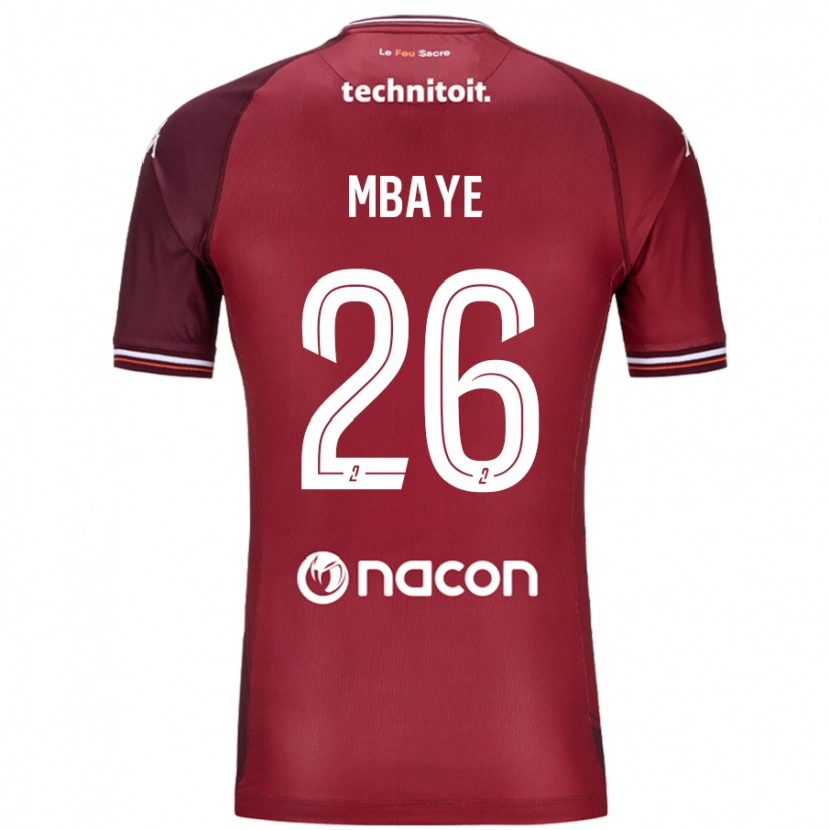 Danxen Kvinnor Malick Mbaye #26 Röda Granata Hemmatröja Matchtröjor 2024/25 Tröjor T-Tröja