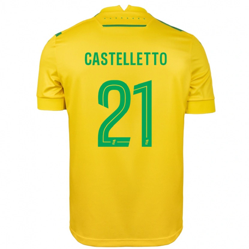 Danxen Kvinnor Jean-Charles Castelletto #21 Gul Grön Hemmatröja Matchtröjor 2024/25 Tröjor T-Tröja