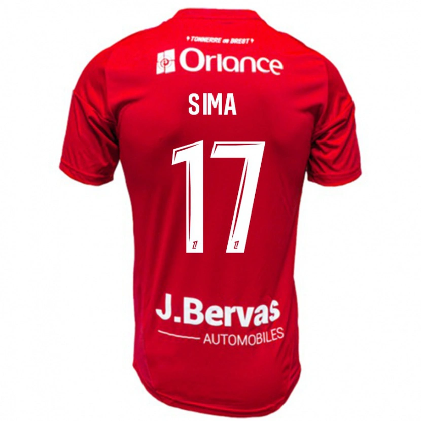 Danxen Kvinnor Abdallah Sima #17 Röd Vit Hemmatröja Matchtröjor 2024/25 Tröjor T-Tröja