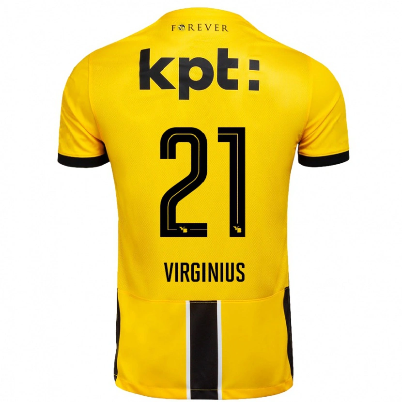Danxen Kvinnor Alan Virginius #21 Gul Svart Hemmatröja Matchtröjor 2024/25 Tröjor T-Tröja