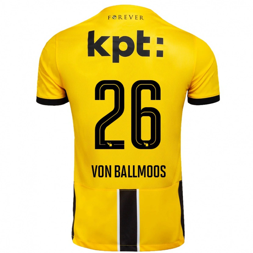 Danxen Kvinnor David Von Ballmoos #26 Gul Svart Hemmatröja Matchtröjor 2024/25 Tröjor T-Tröja