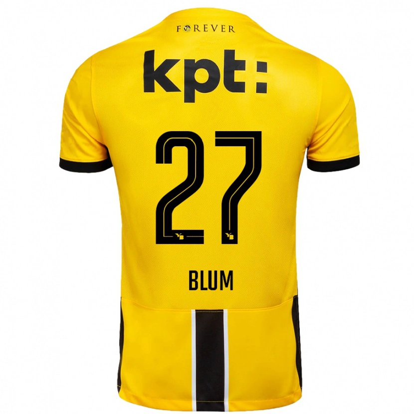 Danxen Kvinnor Lewin Blum #27 Gul Svart Hemmatröja Matchtröjor 2024/25 Tröjor T-Tröja