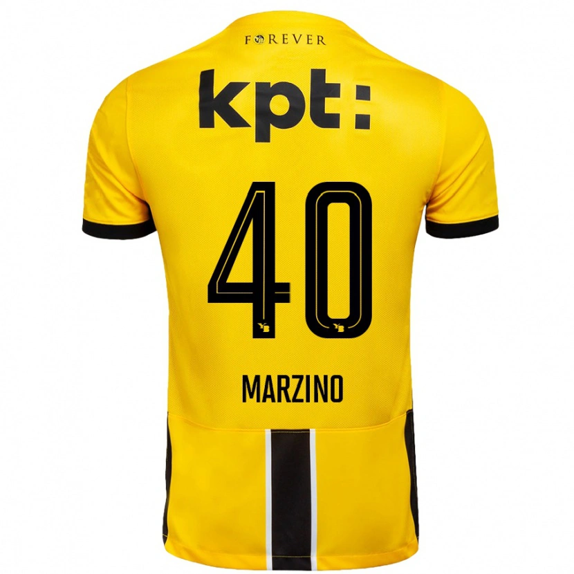 Danxen Kvinnor Dario Marzino #40 Gul Svart Hemmatröja Matchtröjor 2024/25 Tröjor T-Tröja