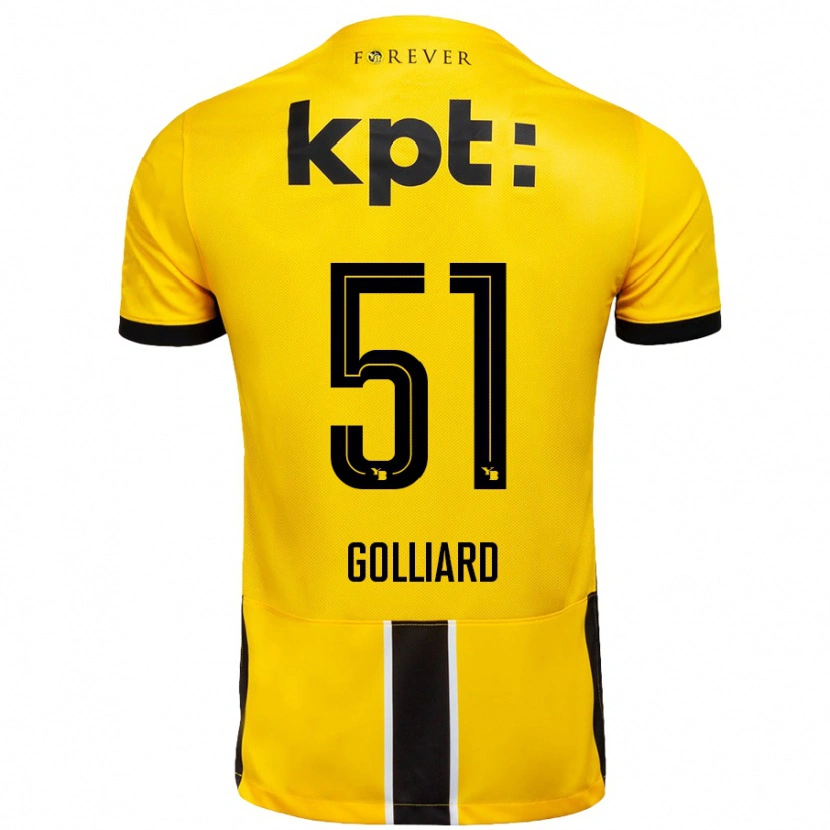 Danxen Kvinnor Théo Golliard #51 Gul Svart Hemmatröja Matchtröjor 2024/25 Tröjor T-Tröja