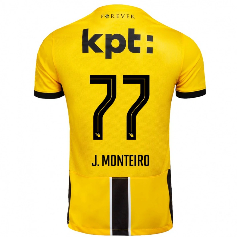 Danxen Kvinnor Joël Monteiro #77 Gul Svart Hemmatröja Matchtröjor 2024/25 Tröjor T-Tröja