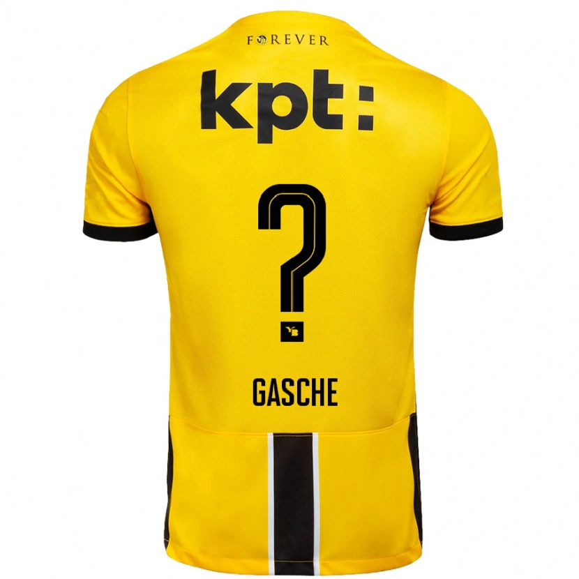 Danxen Kvinnor Bastian Gasche #0 Gul Svart Hemmatröja Matchtröjor 2024/25 Tröjor T-Tröja