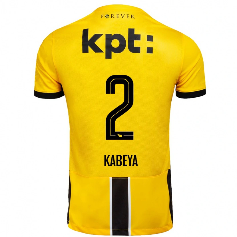 Danxen Kvinnor Benjamin Kabeya #2 Gul Svart Hemmatröja Matchtröjor 2024/25 Tröjor T-Tröja