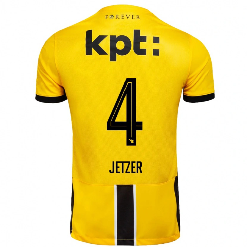 Danxen Kvinnor Lorin Jetzer #4 Gul Svart Hemmatröja Matchtröjor 2024/25 Tröjor T-Tröja