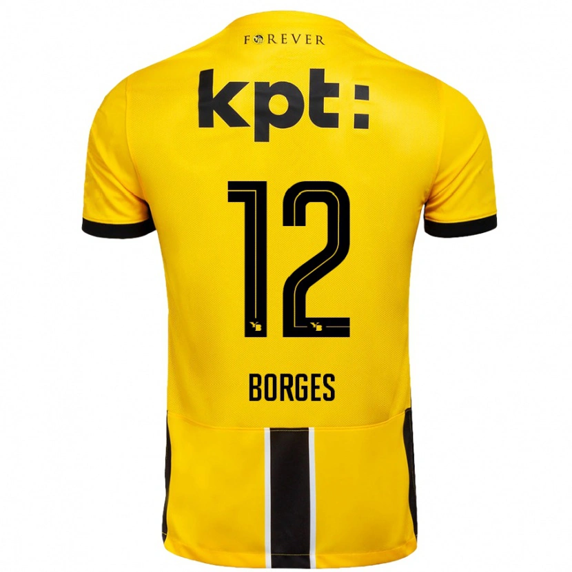 Danxen Kvinnor David Borges #12 Gul Svart Hemmatröja Matchtröjor 2024/25 Tröjor T-Tröja