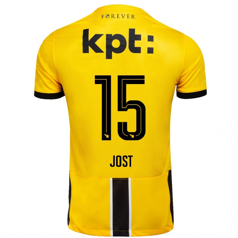 Danxen Kvinnor Tristan Jost #15 Gul Svart Hemmatröja Matchtröjor 2024/25 Tröjor T-Tröja