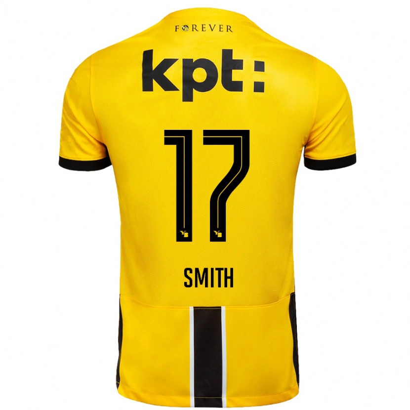 Danxen Kvinnor Rhodri Smith #17 Gul Svart Hemmatröja Matchtröjor 2024/25 Tröjor T-Tröja