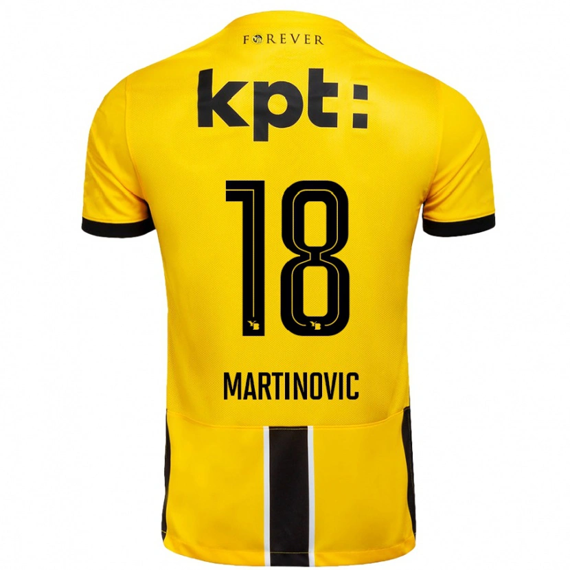 Danxen Kvinnor Denis Martinovic #18 Gul Svart Hemmatröja Matchtröjor 2024/25 Tröjor T-Tröja