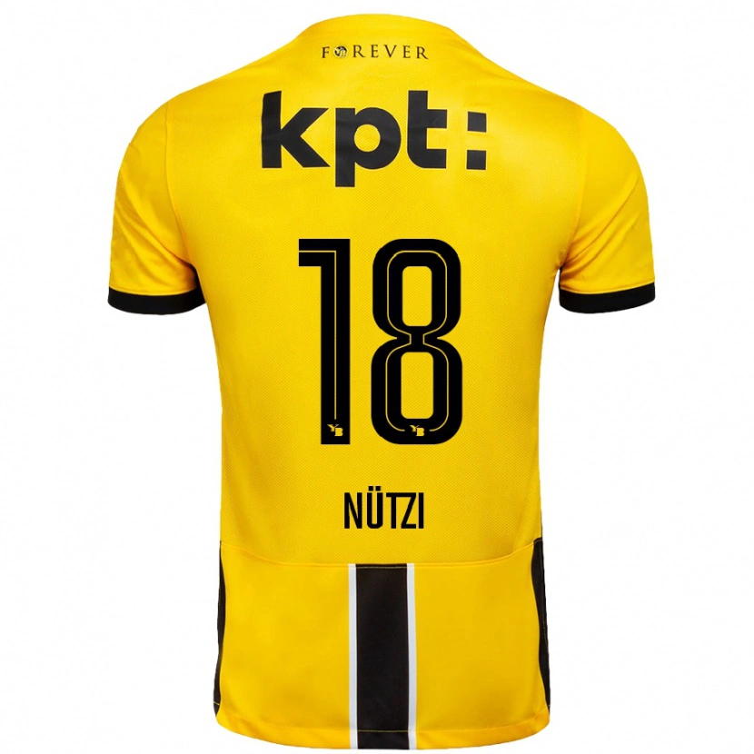 Danxen Kvinnor Timon Nützi #18 Gul Svart Hemmatröja Matchtröjor 2024/25 Tröjor T-Tröja