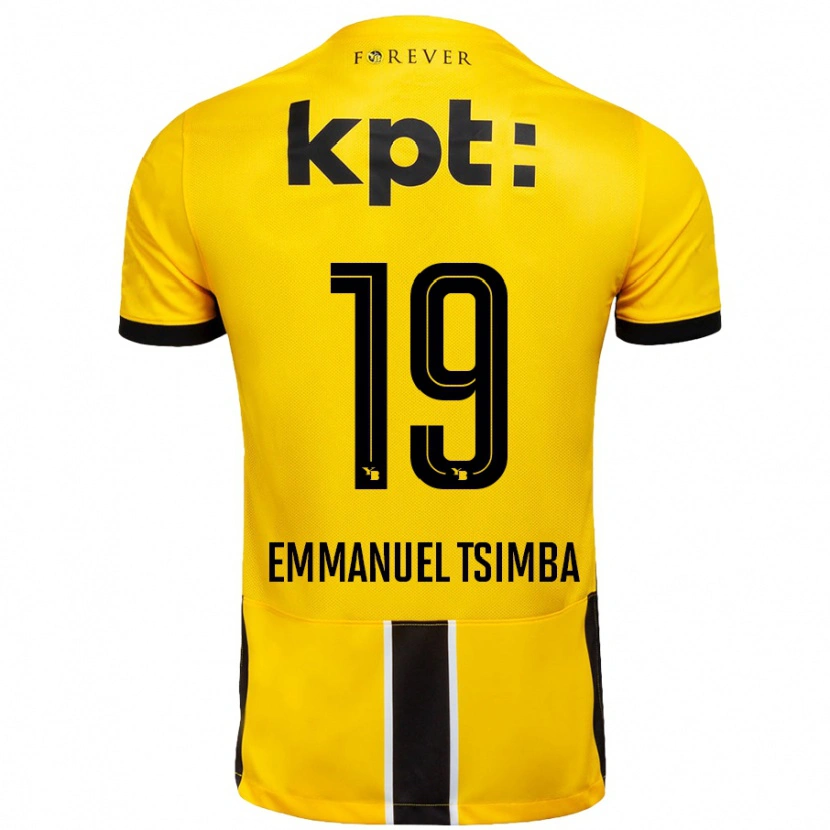 Danxen Kvinnor Felix Emmanuel Tsimba #19 Gul Svart Hemmatröja Matchtröjor 2024/25 Tröjor T-Tröja