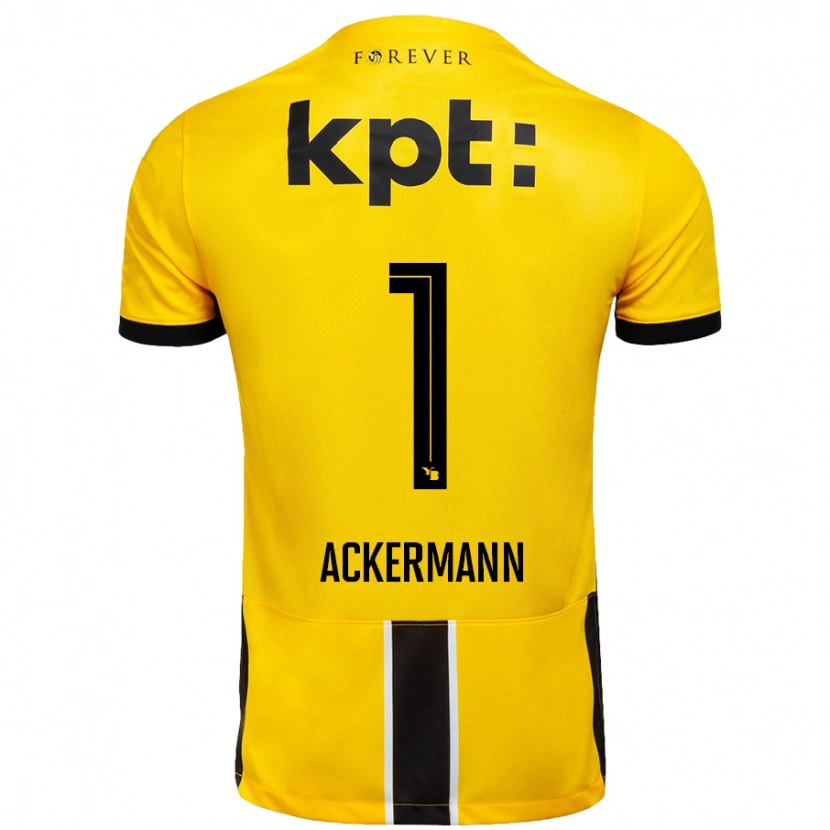 Danxen Kvinnor Jara Ackermann #1 Gul Svart Hemmatröja Matchtröjor 2024/25 Tröjor T-Tröja