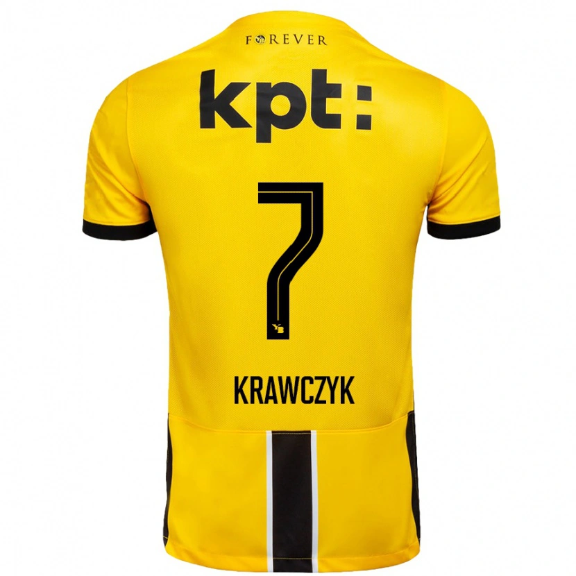 Danxen Kvinnor Caroline Krawczyk #7 Gul Svart Hemmatröja Matchtröjor 2024/25 Tröjor T-Tröja