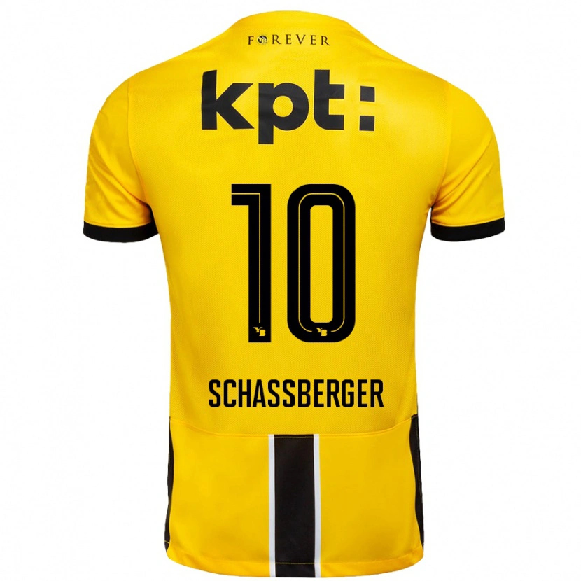Danxen Kvinnor Julia Schassberger #10 Gul Svart Hemmatröja Matchtröjor 2024/25 Tröjor T-Tröja