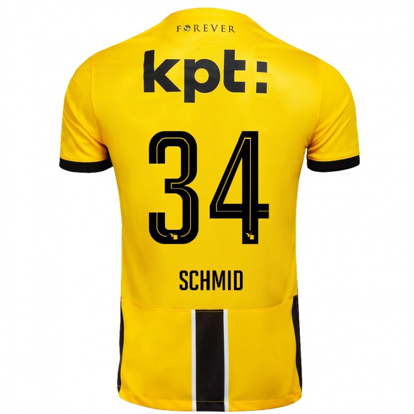 Danxen Kvinnor Céline Schmid #34 Gul Svart Hemmatröja Matchtröjor 2024/25 Tröjor T-Tröja