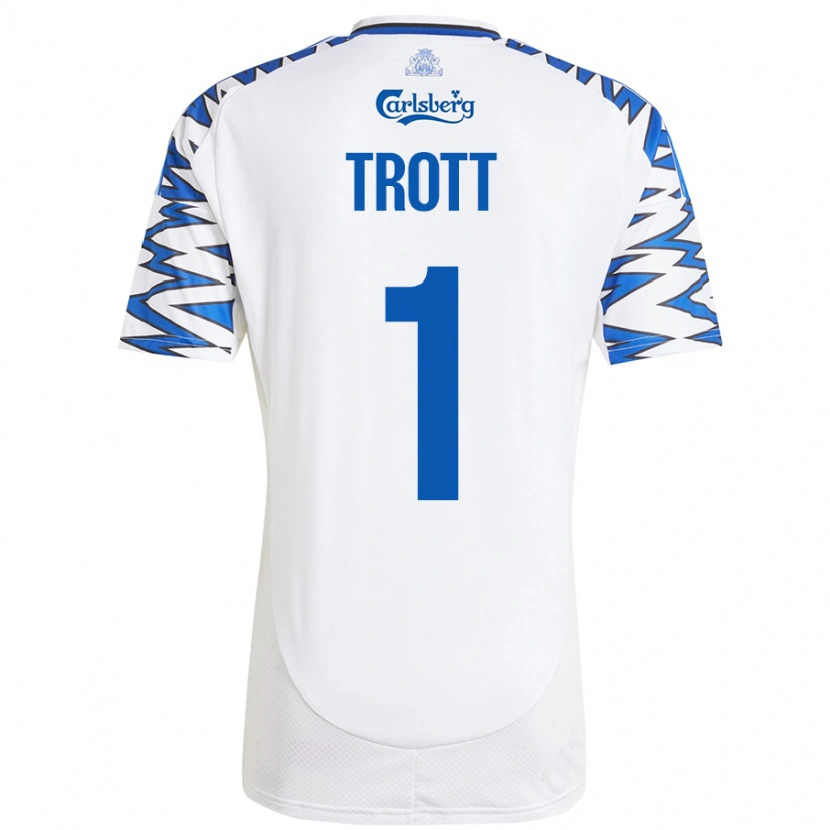 Danxen Kvinnor Nathan Trott #1 Vit Himmelsblå Hemmatröja Matchtröjor 2024/25 Tröjor T-Tröja