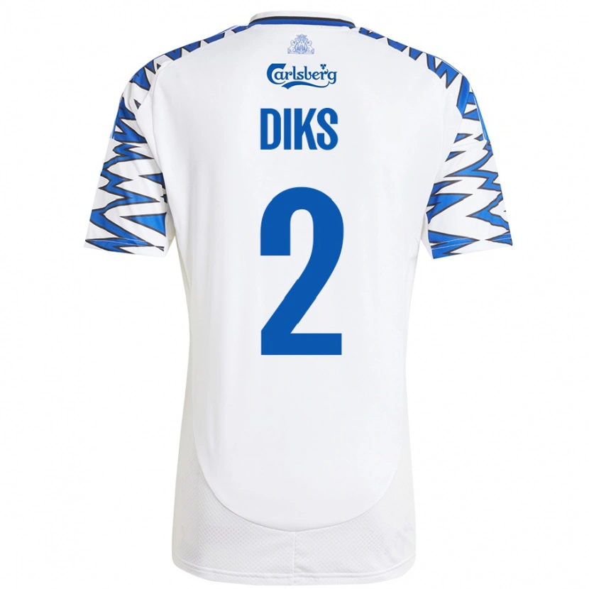 Danxen Kvinnor Kevin Diks #2 Vit Himmelsblå Hemmatröja Matchtröjor 2024/25 Tröjor T-Tröja